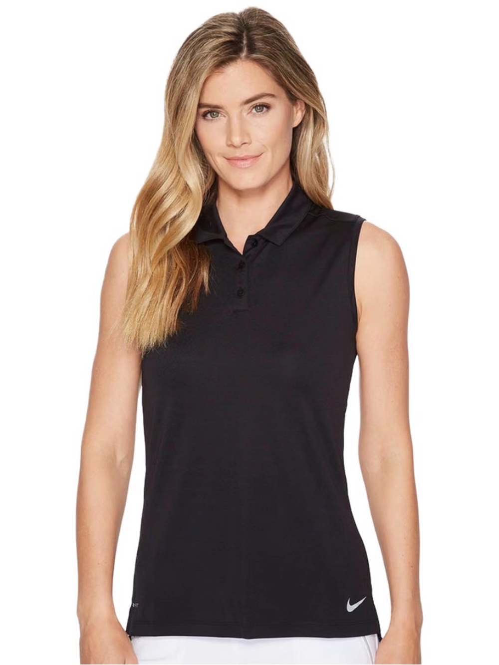 NIKE Golf Tour Performance Women's Dri-FIT Sleeveless Polo Black Size L